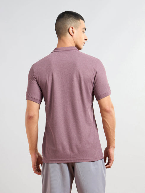 Men Solid Slim Fit Polo T-shirt with MATPIQ