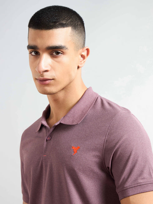 Men Solid Slim Fit Polo T-shirt with MATPIQ