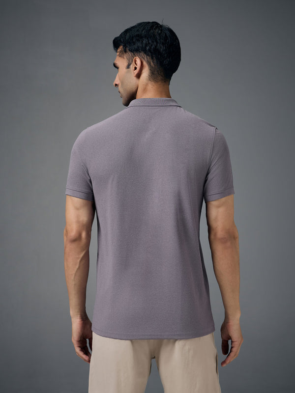Men Solid Slim Fit Polo T-shirt with MATPIQ