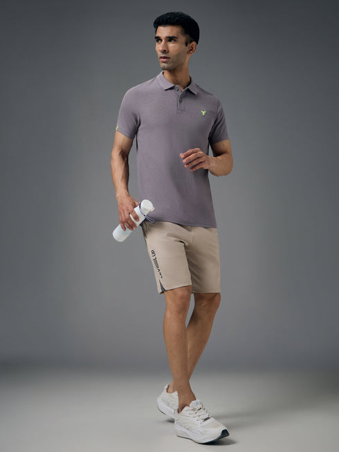 Men Solid Slim Fit Polo T-shirt with MATPIQ