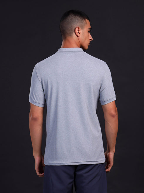 Men Solid Slim Fit Polo T-shirt with MATPIQ