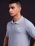 Men Solid Slim Fit Polo T-shirt with MATPIQ