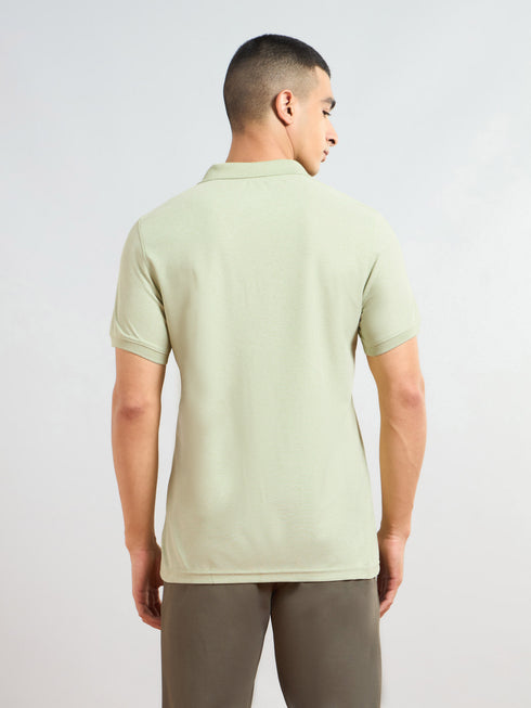 Men Solid Slim Fit Polo T-shirt with MATPIQ