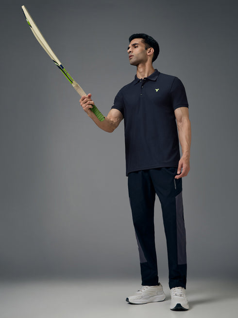 Men Solid Slim Fit Polo T-shirt with MATPIQ