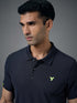 Men Solid Slim Fit Polo T-shirt with MATPIQ