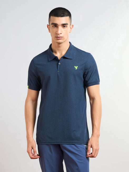 Men Solid Slim Fit Polo T-shirt with MATPIQ