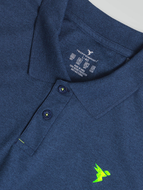 Men Solid Slim Fit Polo T-shirt with MATPIQ