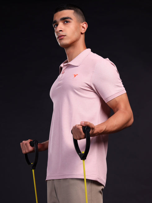 Men Solid Slim Fit Polo T-shirt with MATPIQ