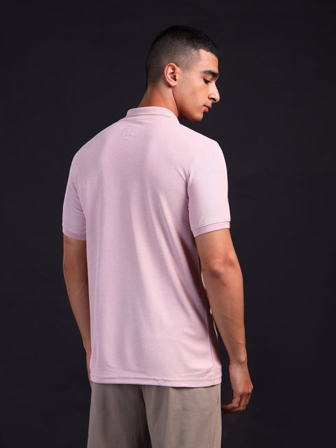 Men Solid Slim Fit Polo T-shirt with MATPIQ