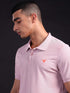 Men Solid Slim Fit Polo T-shirt with MATPIQ