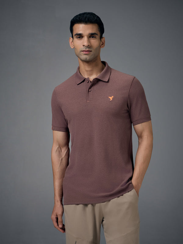 Men Solid Slim Fit Polo T-shirt with MATPIQ