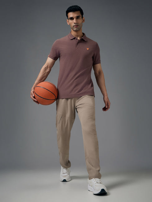 Men Solid Slim Fit Polo T-shirt with MATPIQ