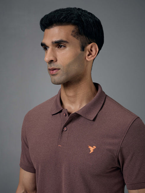 Men Solid Slim Fit Polo T-shirt with MATPIQ