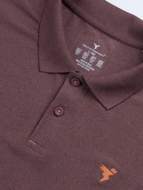 Men Solid Slim Fit Polo T-shirt with MATPIQ