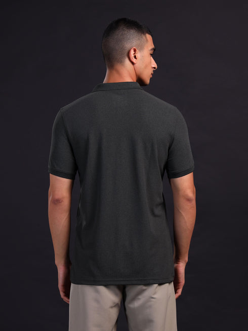 Men Solid Slim Fit Polo T-shirt with MATPIQ