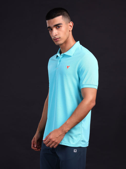 Men Solid Slim Fit Polo T-shirt with MATPIQ