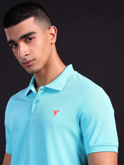 Men Solid Slim Fit Polo T-shirt with MATPIQ