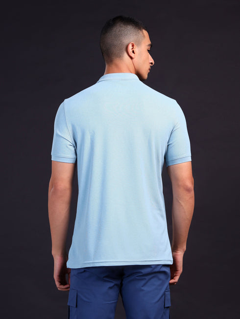 Men Solid Slim Fit Polo T-shirt with MATPIQ