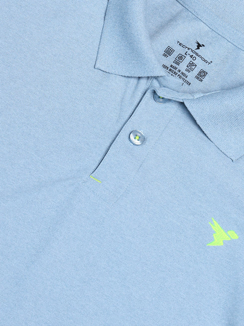Men Solid Slim Fit Polo T-shirt with MATPIQ