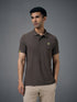 Men Solid Slim Fit Polo T-shirt with MATPIQ