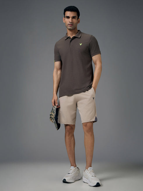 Men Solid Slim Fit Polo T-shirt with MATPIQ