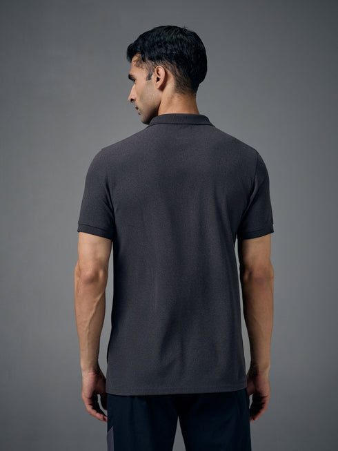 Men Solid Slim Fit Polo T-shirt with MATPIQ