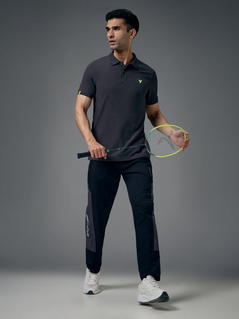 Men Solid Slim Fit Polo T-shirt with MATPIQ