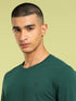 Men Solid Slim Fit Round Neck Sports T-shirt with COTFLEX