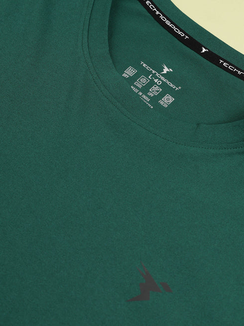 Men Solid Slim Fit Round Neck Sports T-shirt with COTFLEX