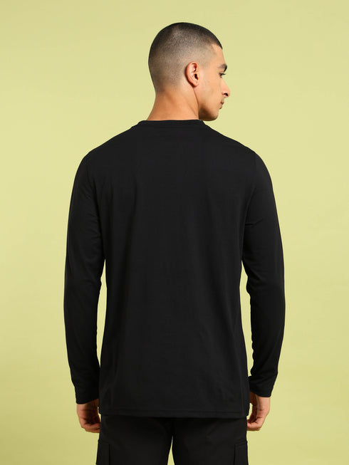 Men Solid Slim Fit Round Neck Sports T-shirt with COTFLEX