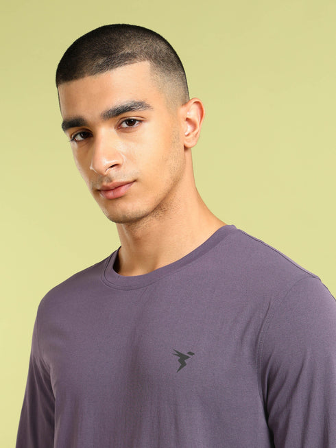 Men Solid Slim Fit Round Neck Sports T-shirt with COTFLEX