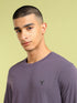 Men Solid Slim Fit Round Neck Sports T-shirt with COTFLEX