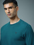 Men Solid Slim Fit Round Neck Sports T-shirt with COTFLEX