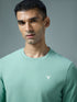 Men Solid Slim Fit Round Neck Sports T-shirt with COTFLEX