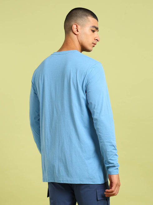 Men Solid Slim Fit Round Neck Sports T-shirt with COTFLEX