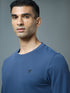 Men Solid Slim Fit Round Neck Sports T-shirt with COTFLEX