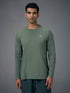 Men Solid Slim Fit Round Neck Sports T-shirt with COTFLEX