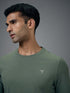 Men Solid Slim Fit Round Neck Sports T-shirt with COTFLEX
