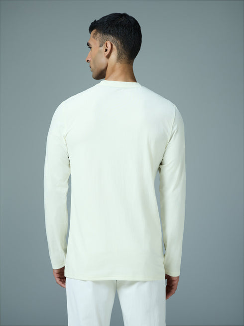 Men Solid Slim Fit Round Neck Sports T-shirt with COTFLEX