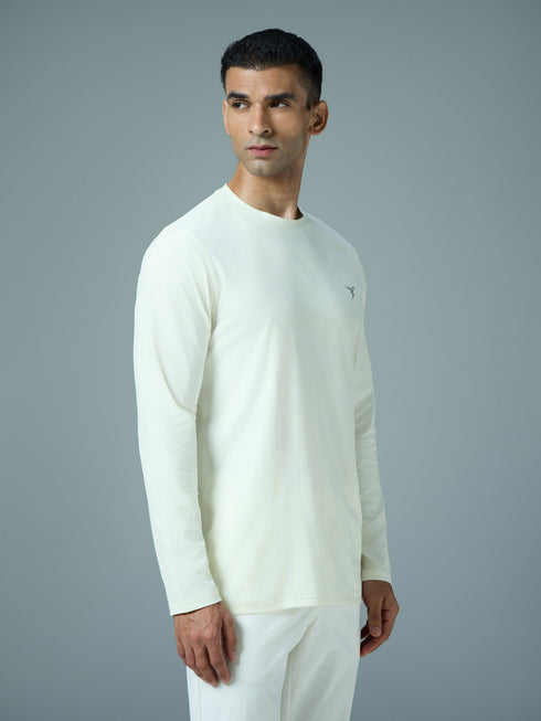 Men Solid Slim Fit Round Neck Sports T-shirt with COTFLEX