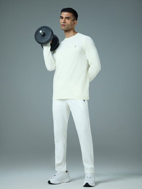 Men Solid Slim Fit Round Neck Sports T-shirt with COTFLEX