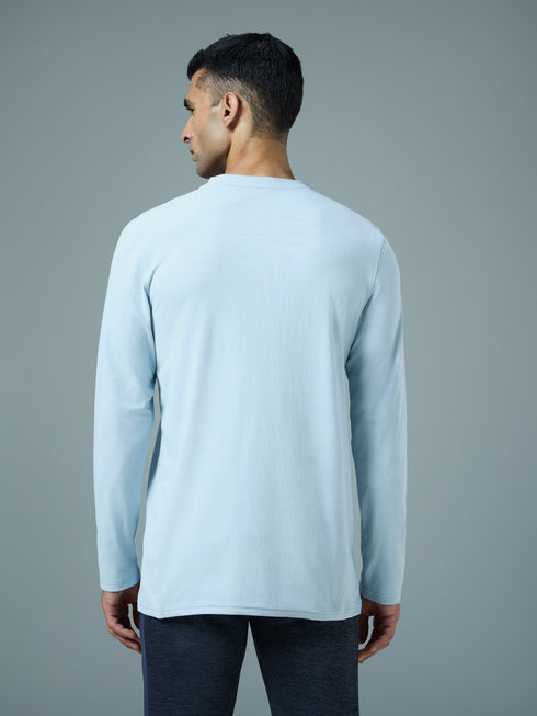Men Solid Slim Fit Round Neck Sports T-shirt with COTFLEX