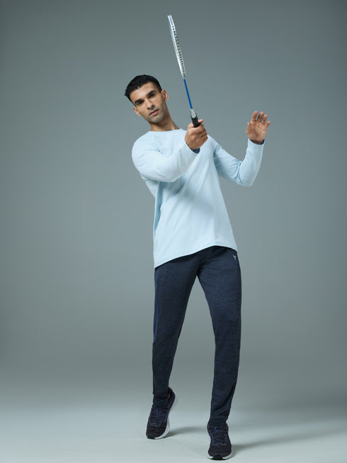 Men Solid Slim Fit Round Neck Sports T-shirt with COTFLEX