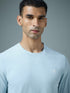 Men Solid Slim Fit Round Neck Sports T-shirt with COTFLEX
