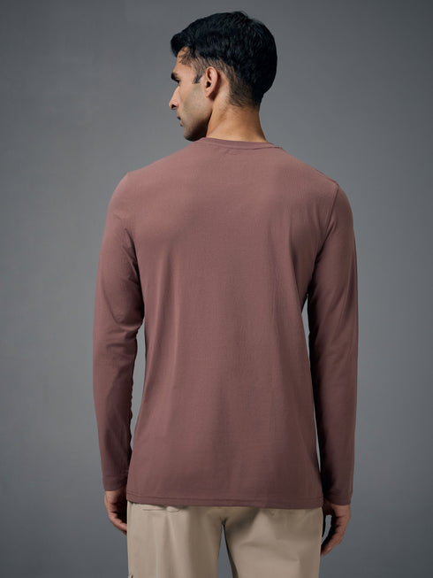 Men Solid Slim Fit Round Neck Sports T-shirt with COTFLEX