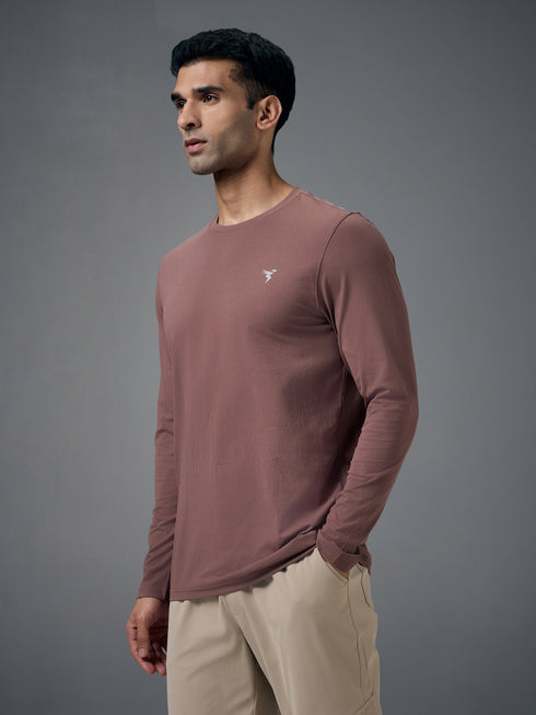 Men Solid Slim Fit Round Neck Sports T-shirt with COTFLEX