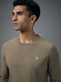 Men Solid Slim Fit Round Neck Sports T-shirt with COTFLEX