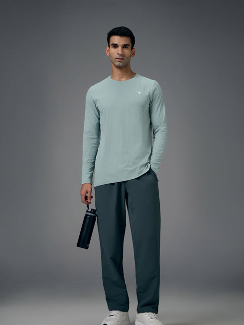 Men Solid Slim Fit Round Neck Sports T-shirt with COTFLEX