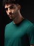 Men Solid Slim Fit Crew Neck T-shirt with COTFLEX