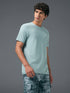 Men Solid Slim Fit Crew Neck T-shirt with COTFLEX